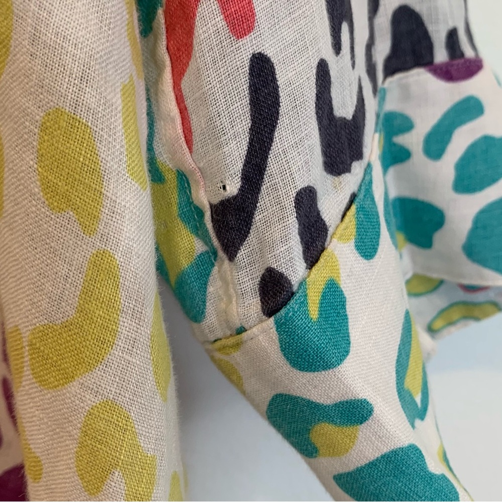 Paperwhite Linen Colorful Button Up Top - Picture 8 of 9
